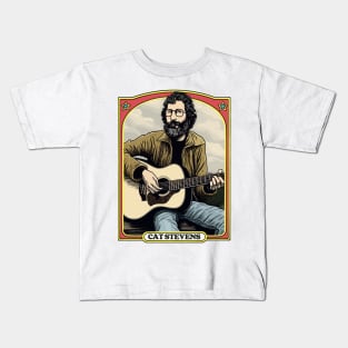 Cat Stevens / Retro Fan Artwork Illustration Kids T-Shirt